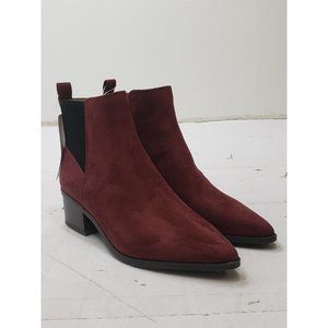 A New Day Gwen Womens Boots Ankle Booties Faux Suede Burgundy Red Size 7.5